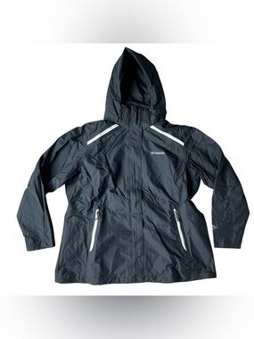 COLUMBIA BLAZING STAR INTERCHANGE JACKET HOODED BLACK WHITE WOMENS 1X